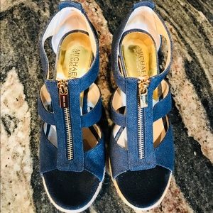 Michael Kors Danita Wedge Navy 6.5